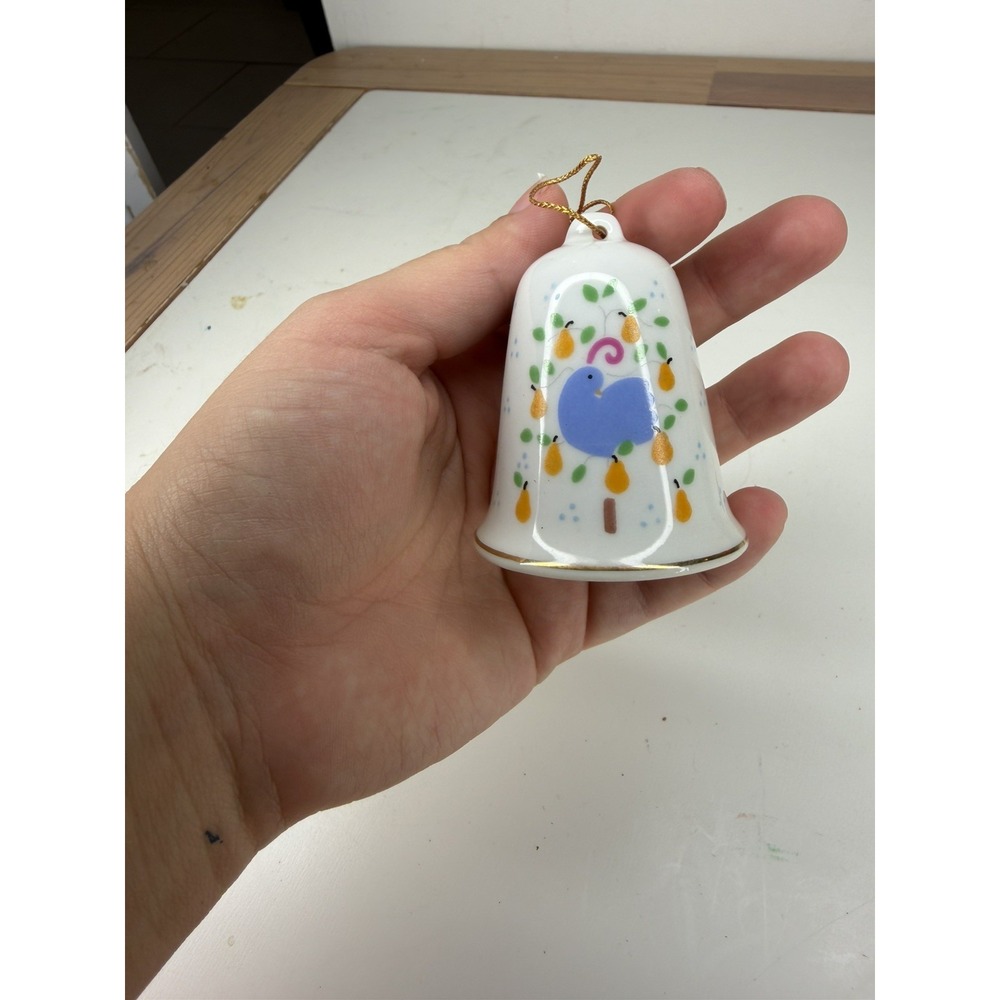 Christmas Bell Ornament Partridge In A Pear Tree VTG 1988 LVC Lillian Vernon